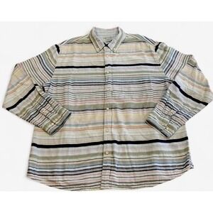 Carbon 2 Cobalt Shirt Striped Multicolored Lined 100% Cotton Beach Cruise XL